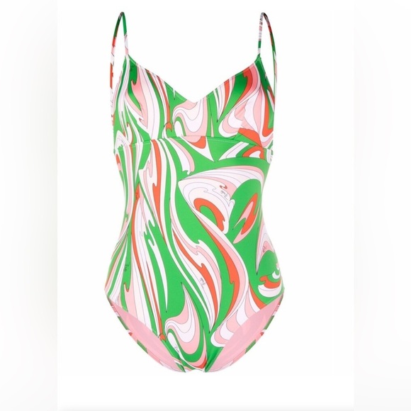NEW EMILIO PUCCI Vortici-print swimsuit 46 - Picture 1 of 13